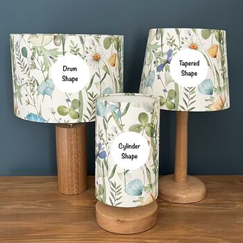 Alda Blue Spring Flowers Tall Cylinder Floral Lampshade, 10 of 10