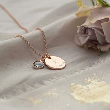 Personalised Script Initial And Date Necklace, 5 of 12