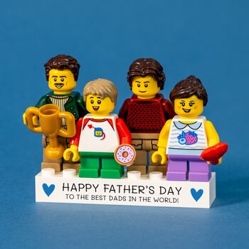 Lgbtq+ Father's Day Lego® Brick Minifig Dad Gift: Personalised Custom Figures For Two Dads, 2 of 12