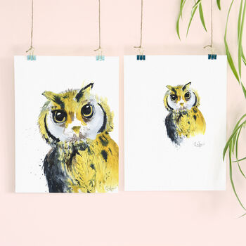 Inky Owl Illustration Print, 8 of 12