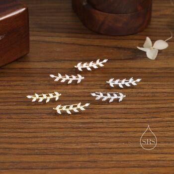 Sterling Silver Cz Leaf Crawler Earrings, 4 of 11