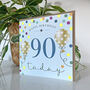 Balloon Brights 90th Birthday Card Blue, thumbnail 2 of 2