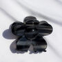 Shiny Flower Claw Hair Clip In Black Marble Gloss, thumbnail 2 of 3