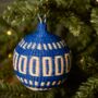 Blue And White Christmas Baubles Pack Of Three, thumbnail 1 of 7