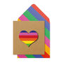 Handmade Rainbow Heart Personalised Greeting Card, thumbnail 1 of 5