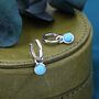 Sterling Silver Dangling Blue Turquoise Hoop Earrings, thumbnail 4 of 12