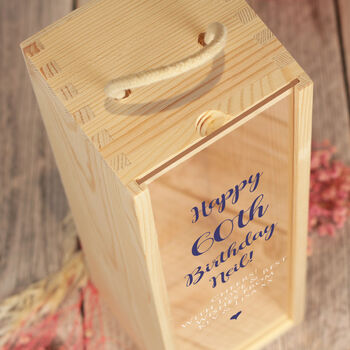 Classic Script Happy Birthday Bottle Box With Clear Lid, 2 of 2