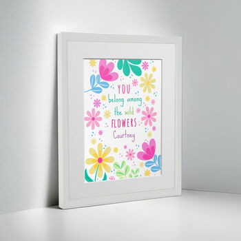 Personalised Flower Power Children’s Nursery Framed Print, 2 of 10