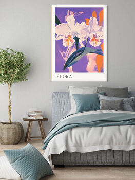 Flora Purple Flower Art Print, 3 of 3