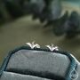 Extra Tiny Pterosaurs Flying Dinosaur Internally Threaded Flat Back Earrings In Sterling Silver, thumbnail 2 of 10