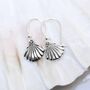 Sterling Silver Clam Shell Dangly Earrings, thumbnail 2 of 8