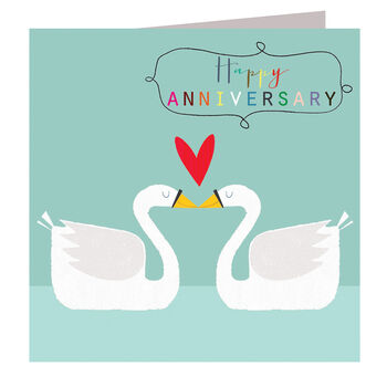 Swans Anniversary Greetings Card, 2 of 3