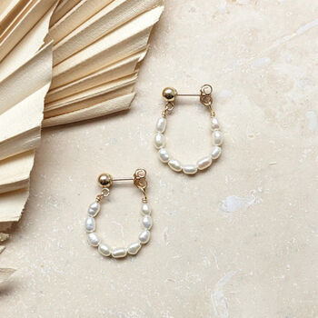 Kira Bridal Seed Pearl Earrings, 3 of 3