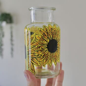 Sunflower Hand Painted Bud Vase, 2 of 8