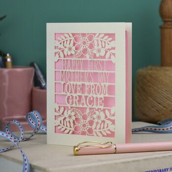 Personalised Papercut First Mother's Day Card, 2 of 6