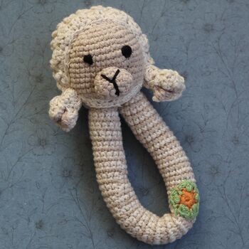 Neutral Baby Lamb Rattle, 4 of 4