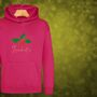 Glittery Holly Personalised Christmas Jumper Hoodie For Girls And Boys, thumbnail 2 of 9