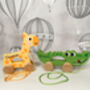 Personalised Animal Pull Along Wooden Toy, thumbnail 5 of 5