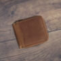 Men's Zip Around Cognac Leather Wallet Soft Leather Rfid Protected, thumbnail 2 of 7