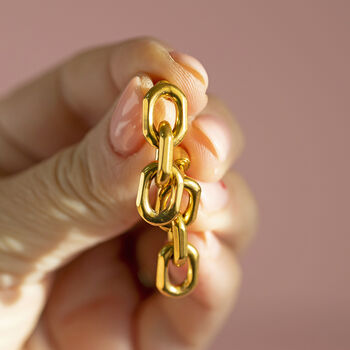 Gold Plated Chunky Chain Drop Earrings, 5 of 5