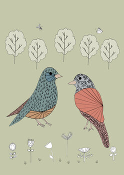 Two Birds In The Trees Love Print, 2 of 2