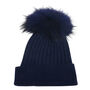 Navy Blue Pompom Hat, thumbnail 3 of 3