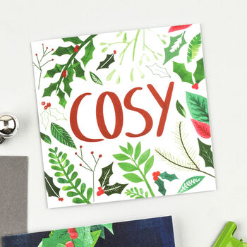 Cosy Foliage Christmas Card, 4 of 8