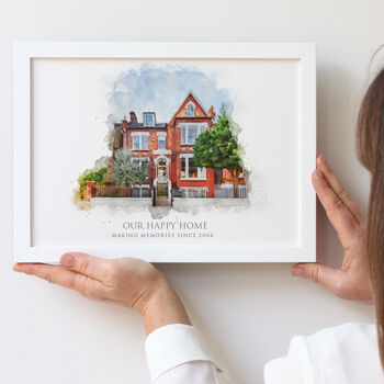 Personalised Watercolour Our Home Framed Print, 3 of 8