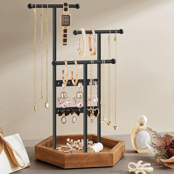 White Metal Wood Jewellery Display Tree Stand Hold, 2 of 12