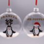 Penguin Christmas Tree Flat Bauble, Choice Of Two, thumbnail 1 of 3