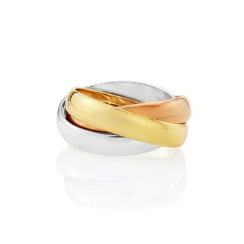 Walton Solid Three Colour Gold Russian Wedding Ring, 7 of 8