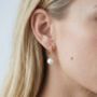 Shinju 18 K Gold Plated Pearl Hoops Huggies, thumbnail 4 of 6