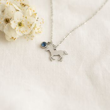 Horse Necklace With Birthstone, 2 of 11