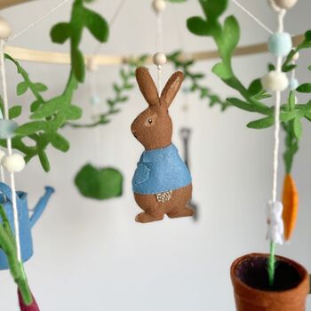 Handmade Peter Rabbit Themed Baby Cot Mobile, 3 of 10