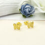 Sterling Silver And Gold Tiny Butterfly Stud Pack, thumbnail 2 of 4