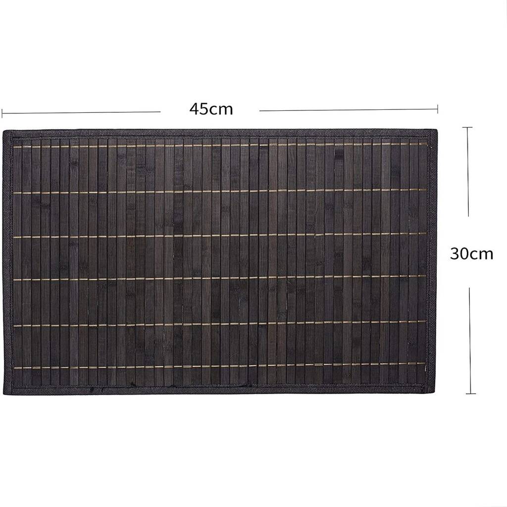 Set Of Six Dark Brown Bamboo Placemats By Momentum