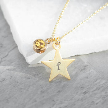 Personalised Star And Birthstone Crystal Necklace, 3 of 6