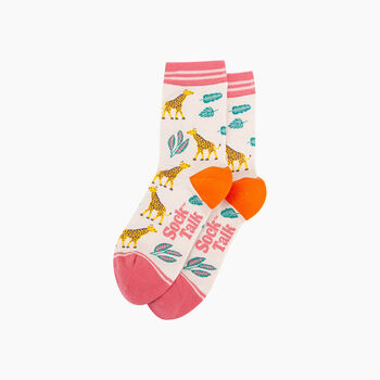 Giraffe Bamboo Socks In Cream, 2 of 4