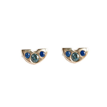 Box Of Light Gold And Sapphire Stud Earrings, 3 of 3