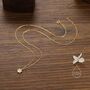 Sterling Silver Tiny Cz Flower Necklace, thumbnail 3 of 10