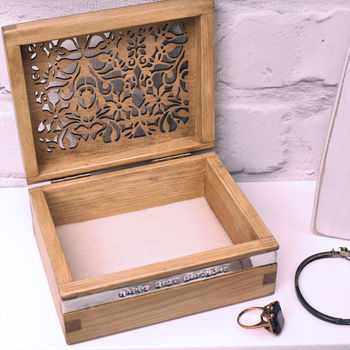Personalised Wooden Filigree Trinket Box, 5 of 7