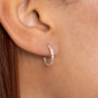 Sterling Silver Textured Hoop Earrings, thumbnail 2 of 11