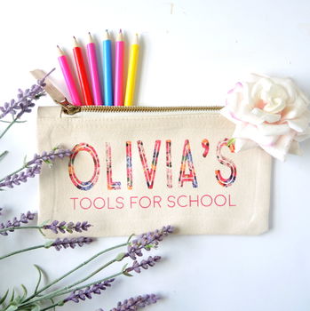 Personalised Tools For School Pencil Case Floral, 2 of 3