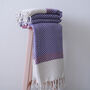 Nordic Herringbone Cotton Throw Blanket, thumbnail 9 of 12