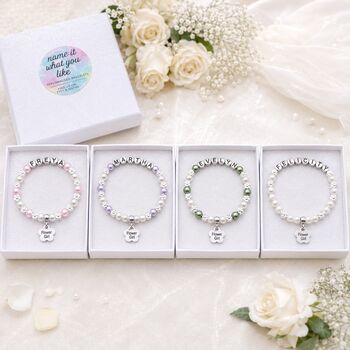 Personalised Flower Girl Bracelet Gift, Wedding Day Keepsake From The Bride, 3 of 12