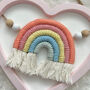 Rainbow Nursery Decor | New Baby Gift | Wooden Heart Macrame, thumbnail 4 of 5