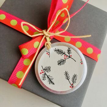 Set Of Five Holly Round Gift Tags, 2 of 3
