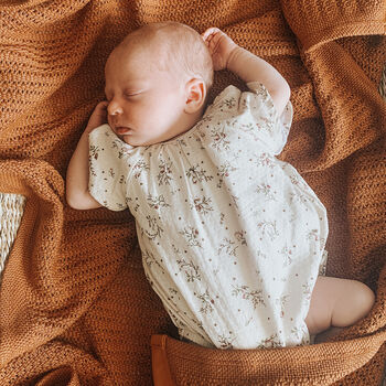 Cellular Baby Blanket 'Glazed Dune' | Organic Cotton, 7 of 11