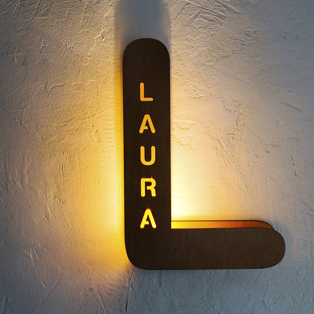 Personalised Letter Wall Light By Natural Gift Store