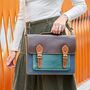 Multicoloured Recycled Leather Satchel, thumbnail 2 of 8